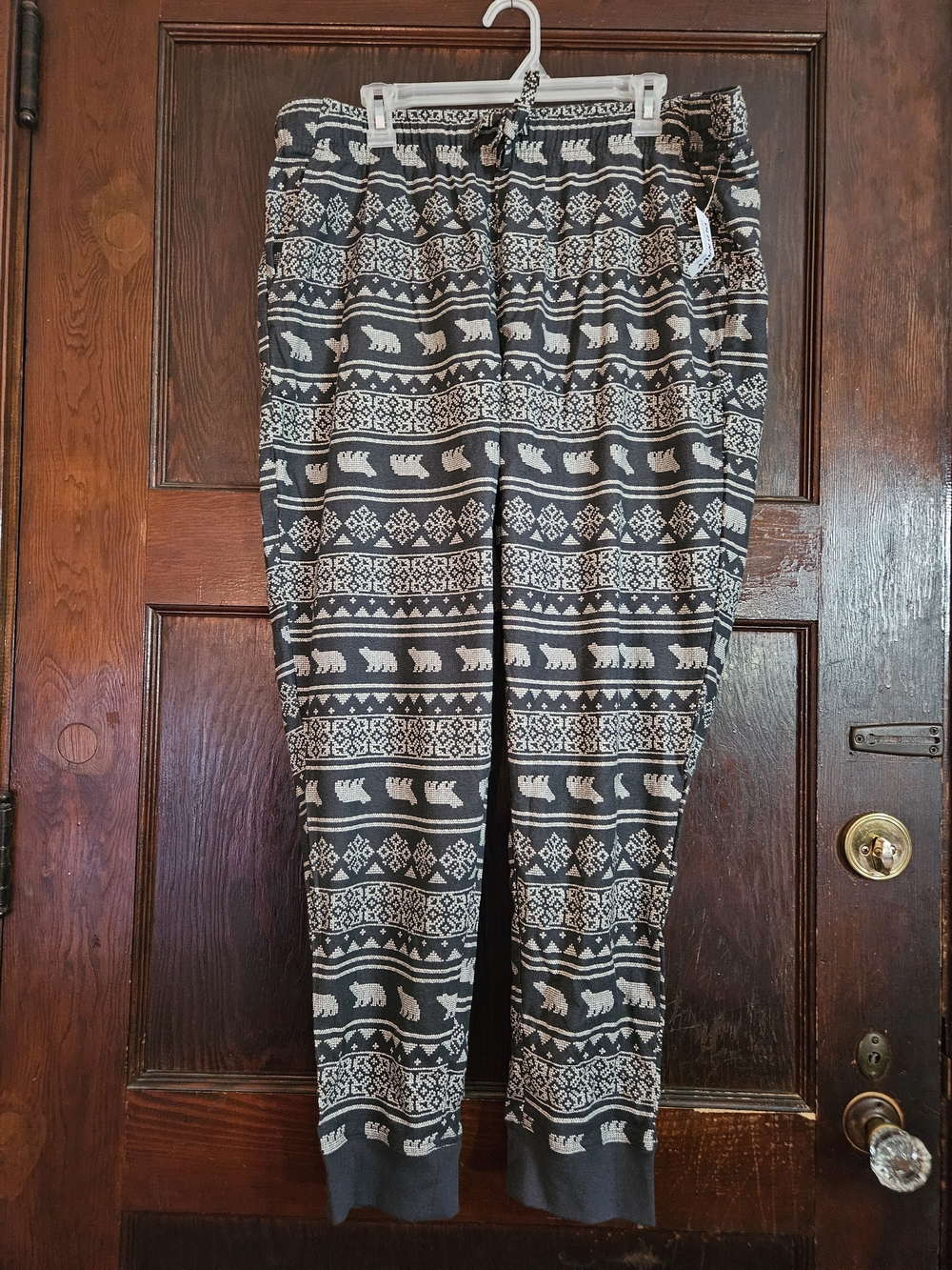 NWT Old Navy Women's XL Winter Polar Bear Pajama Jogger Pants - Gray